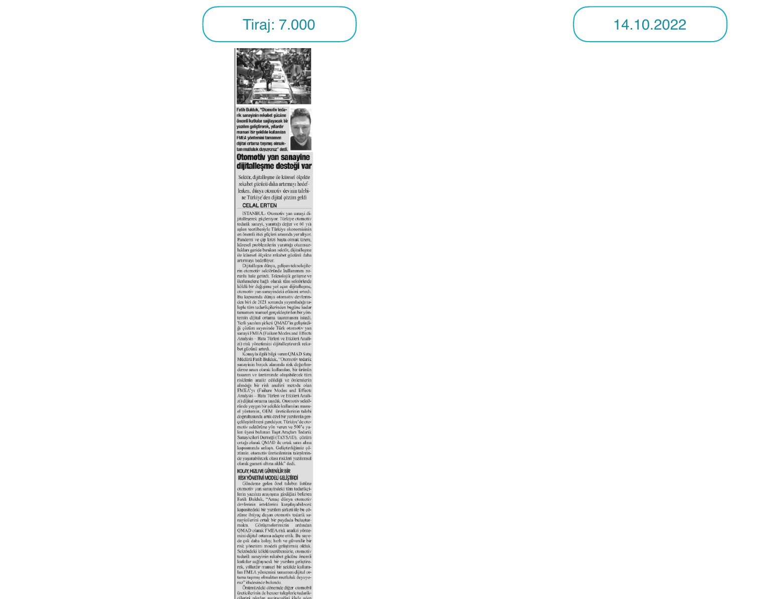Bizim Anadolu Gazetesi kupürü